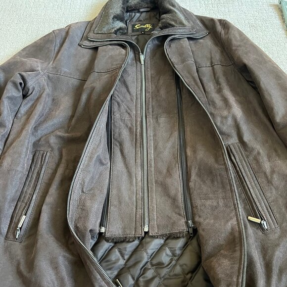 Scully Men’s Brown Leather Suede Double Collar Jacket Sz XL Western Chore EUC - Picture 4 of 11
